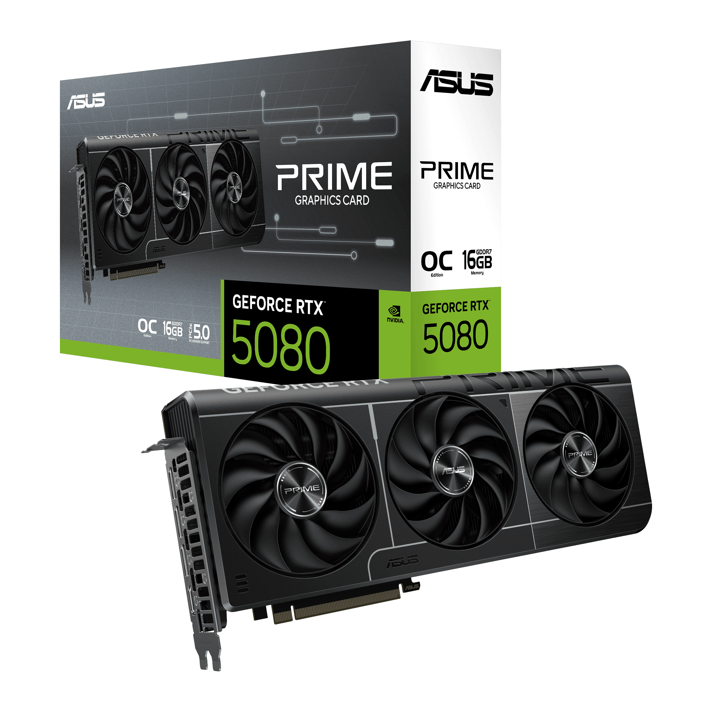 Asus GeForce RTX 5080 Prime OC 16GB GDDR7 PCI-Express Graphics Card