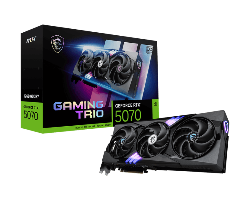 MSI GeForce RTX 5070 Gaming Trio OC 12GB GDDR7 PCI-Express Graphics Card - RTX%205070 graphics card from Overclockers