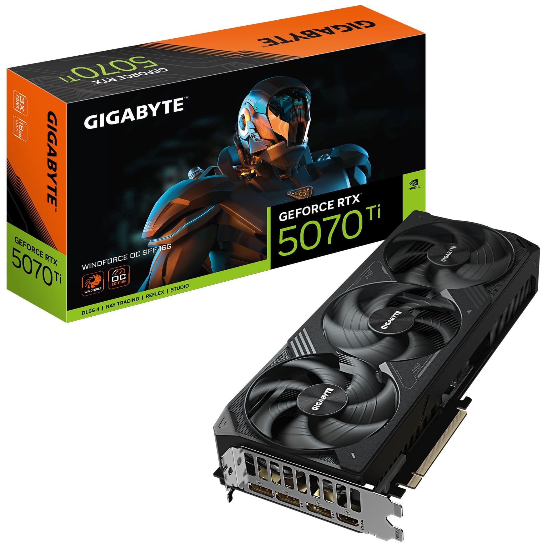 Gigabyte GeForce RTX 5070 Ti Windforce OC SFF 16GB GDDR7 PCI-Express Graphics Card - rtx-5070-ti graphics card from Overclockers