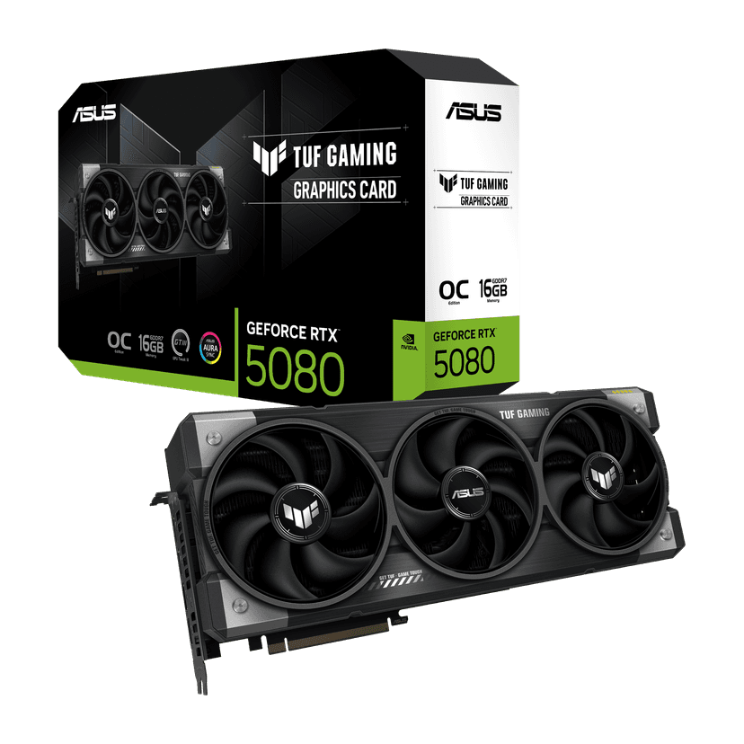 Asus GeForce RTX 5080 TUF Gaming OC 16GB GDDR7 PCI-Express Graphics Card - RTX%205080 graphics card from Overclockers