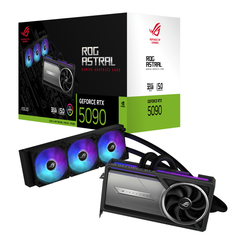Asus GeForce RTX 5090 ROG Astral LC 32GB GDDR7 PCI-Express Graphics Card - RTX%205090 graphics card from Overclockers