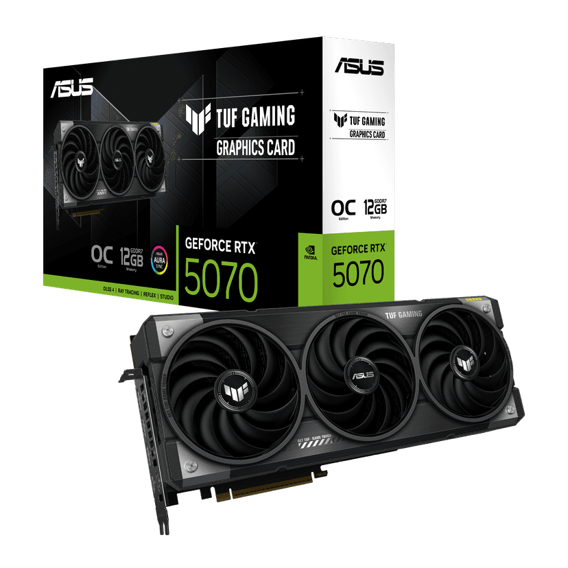 Asus GeForce RTX 5070 TUF Gaming OC 12GB GDDR7 PCI-Express Graphics Card - RTX%205070 graphics card from Overclockers