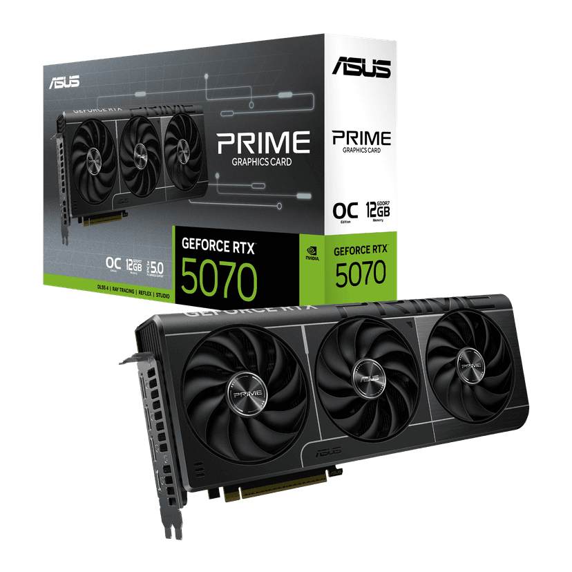 Asus GeForce RTX 5070 Prime OC 12GB GDDR7 PCI-Express Graphics Card - RTX%205070 graphics card from Overclockers