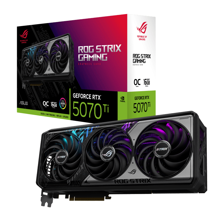 Asus GeForce RTX 5070 Ti ROG Strix Gaming OC 16GB GDDR7 PCI-Express Graphics Card