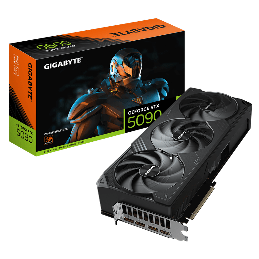 Gigabyte GeForce RTX 5090 Windforce 32GB GDDR7 PCI-Express Graphics Card - RTX%205090 graphics card from Overclockers