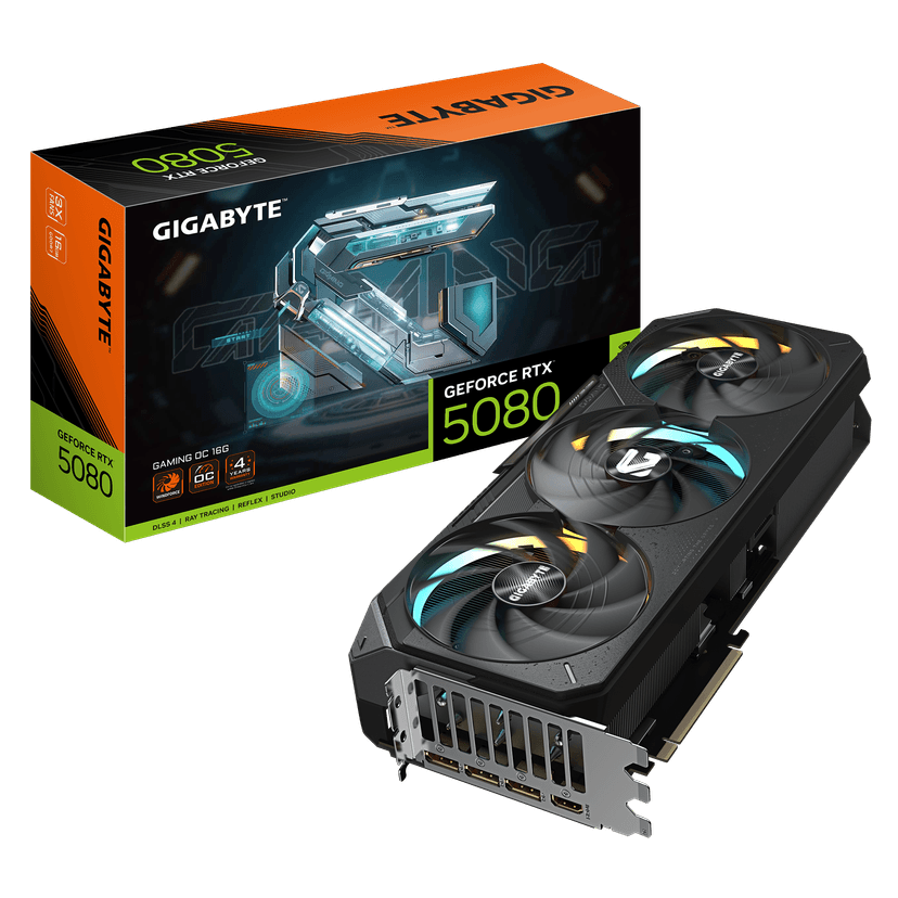 Gigabyte GeForce RTX 5080 Gaming OC 16GB GDDR7 PCI-Express Graphics Card - RTX%205080 graphics card from Overclockers