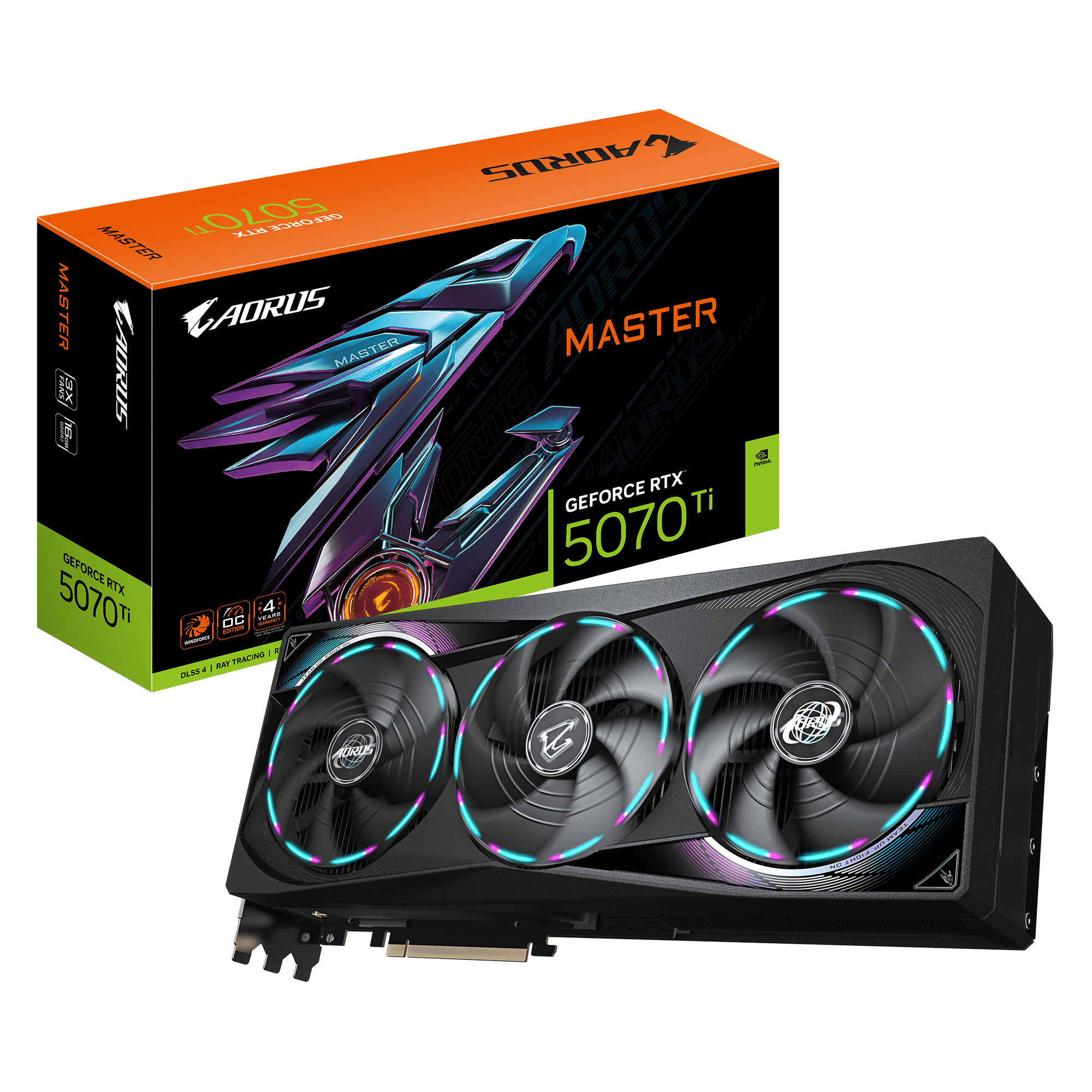 Gigabyte GeForce RTX 5070 Ti Aorus Master 16GB GDDR7 PCI-Express Graphics Card