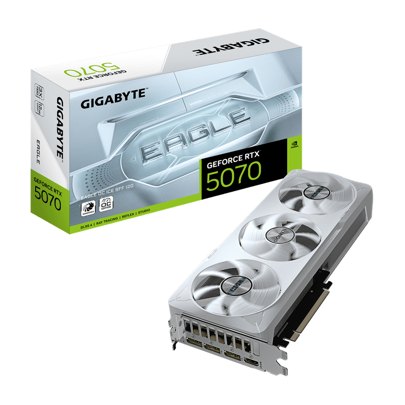 Gigabyte GeForce RTX 5070 Eagle OC Ice SFF 12GB GDDR7 PCI-Express Graphics Card - RTX%205070 graphics card from Overclockers