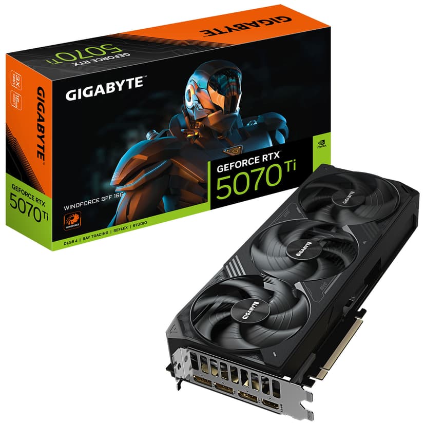 Gigabyte GeForce RTX 5070 Ti Windforce SFF 16GB GDDR7 PCI-Express Graphics Card - RTX%205070%20TI graphics card from Overclockers