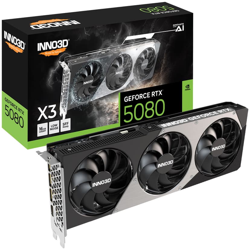 Inno3D GeForce RTX 5080 X3 16GB GDDR7 PCI-Express Graphics Card - RTX%205080 graphics card from Overclockers