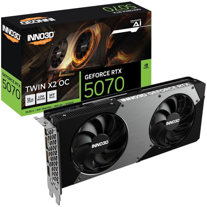 Inno3D GeForce RTX 5070 Twin X2 OC 12GB GDDR7 PCI-Express Graphics Card - RTX%205070 graphics card from Overclockers