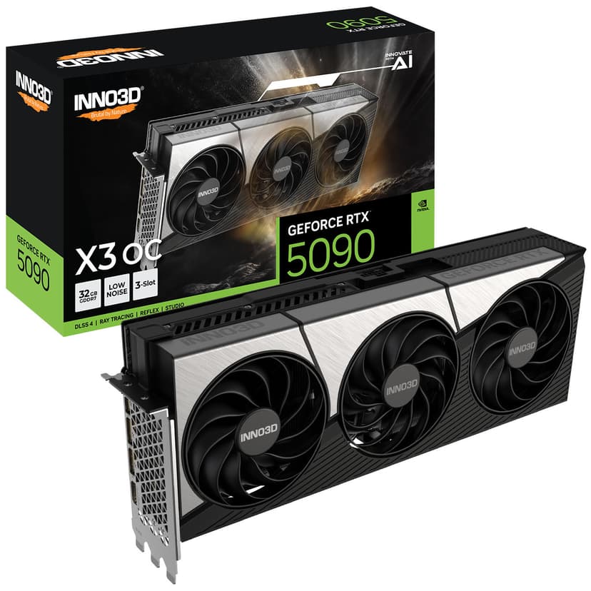 Inno3D GeForce RTX 5090 X3 OC 32GB GDDR7 PCI-Express Graphics Card - RTX%205090 graphics card from Overclockers