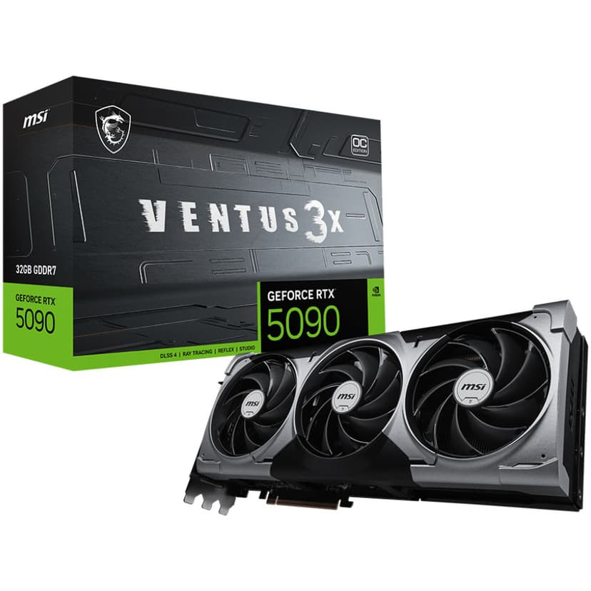 MSI GeForce RTX 5090 Ventus 3X OC 32GB GDDR7 PCI-Express Graphics Card - RTX%205090 graphics card from Overclockers