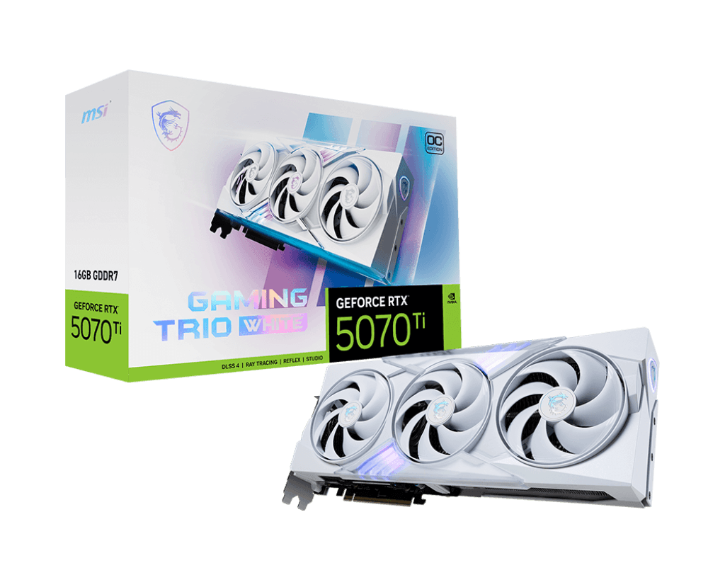 MSI GeForce RTX 5070 Ti Gaming Trio OC White 16GB GDDR7 PCI-Express Graphics Card
