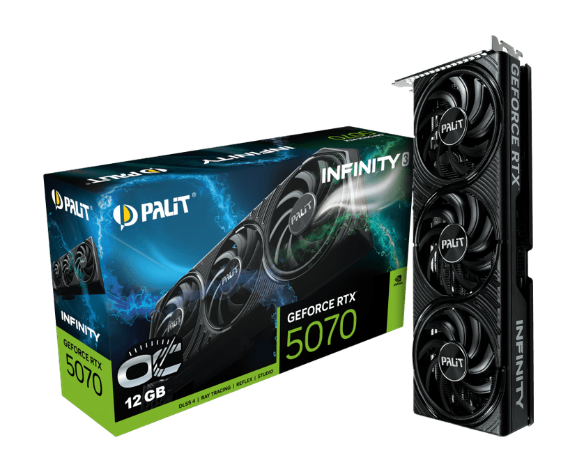 Palit GeForce RTX 5070 Infinity 3 OC SFF 12GB GDDR7 PCI-Express Graphics Card - RTX%205070 graphics card from Overclockers