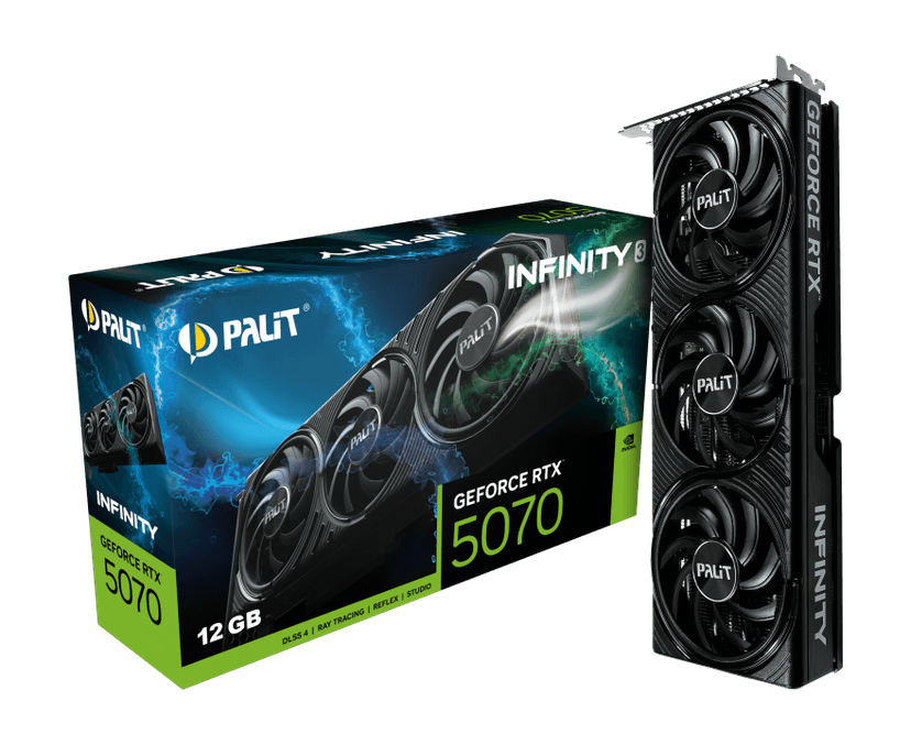 Palit GeForce RTX 5070 Infinity 3 SFF 12GB GDDR7 PCI-Express Graphics Card - RTX%205070 graphics card from Overclockers