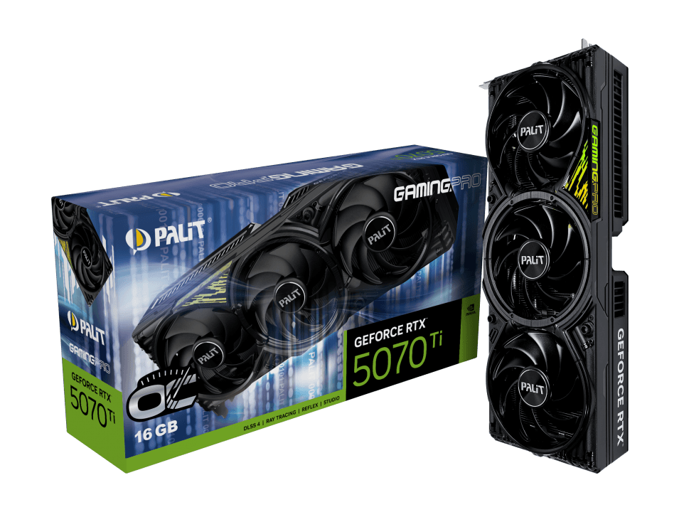 Palit GeForce RTX 5070 Ti GamingPro OC V1 16GB GDDR7 PCI-Express Graphics Card