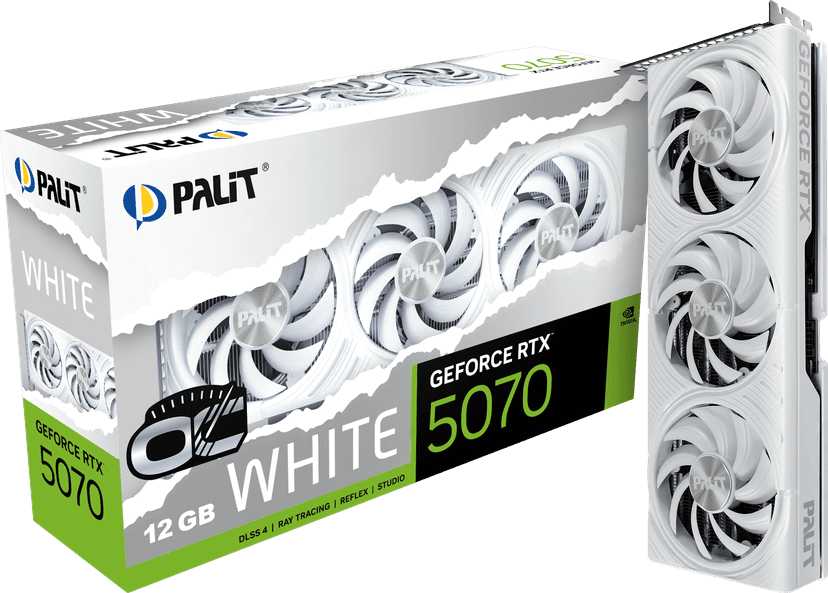 Palit GeForce RTX 5070 White OC 12GB GDDR7 PCI-Express Graphics Card - NVIDIA RTX 5070 graphics card from Overclockers