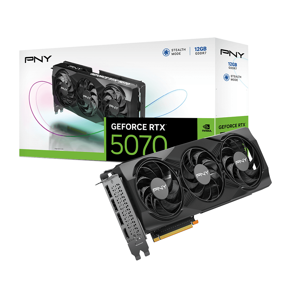 PNY GeForce RTX 5070 Triple Fan 12GB GDDR7 PCI-Express Graphics Card