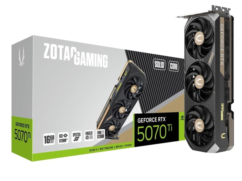 Zotac GeForce RTX 5070 Ti Solid Core 16GB GDDR7 PCI-Express Graphics Card - RTX%205070%20TI graphics card from Overclockers