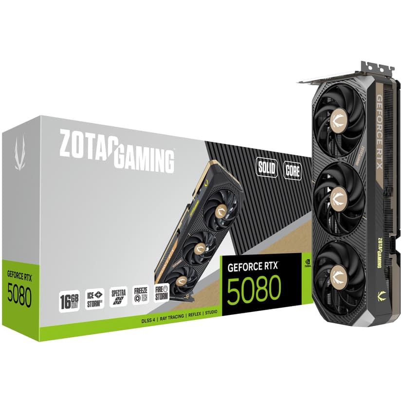 Zotac GeForce RTX 5080 Solid Core 16GB GDDR7 PCI-Express Graphics Card - RTX%205080 graphics card from Overclockers