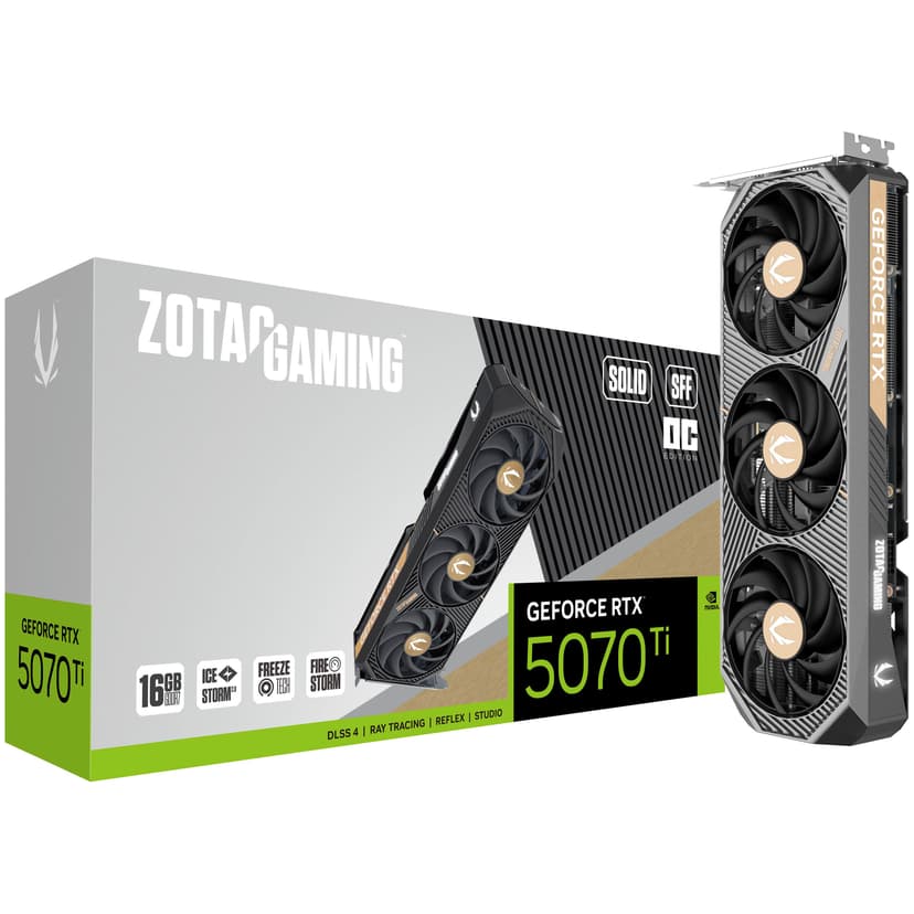 Zotac GeForce RTX 5070 Ti Solid SFF OC 16GB GDDR7 Graphics Card - RTX%205070%20TI graphics card from Overclockers