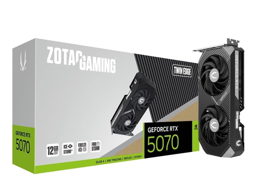 Zotac GeForce RTX 5070 Twin Edge 12GB GDDR7 PCI-Express Graphics Card - RTX%205070 graphics card from Overclockers