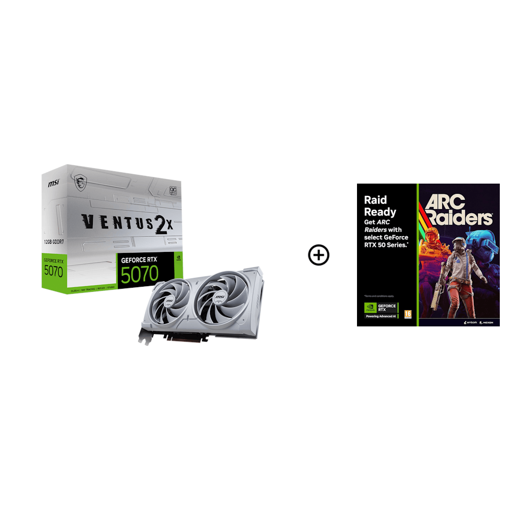 MSI GeForce RTX 5070 Ventus 2X OC White 12GB GDDR7 PCI-Express Graphics Card