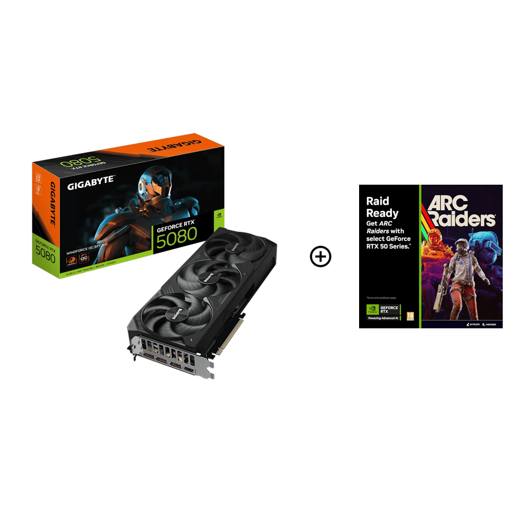 Gigabyte GeForce RTX 5080 Windforce OC SFF 16GB GDDR7 PCI-Express Graphics Card
