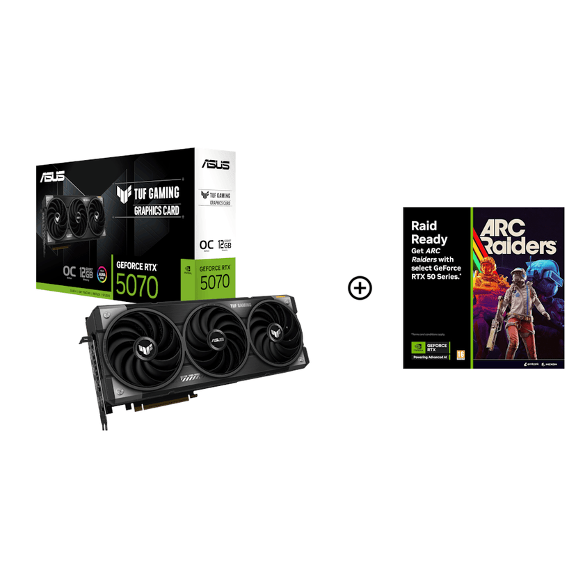 Asus GeForce RTX 5070 TUF Gaming OC 12GB GDDR7 PCI-Express Graphics Card - NVIDIA RTX 5070 graphics card from Overclockers