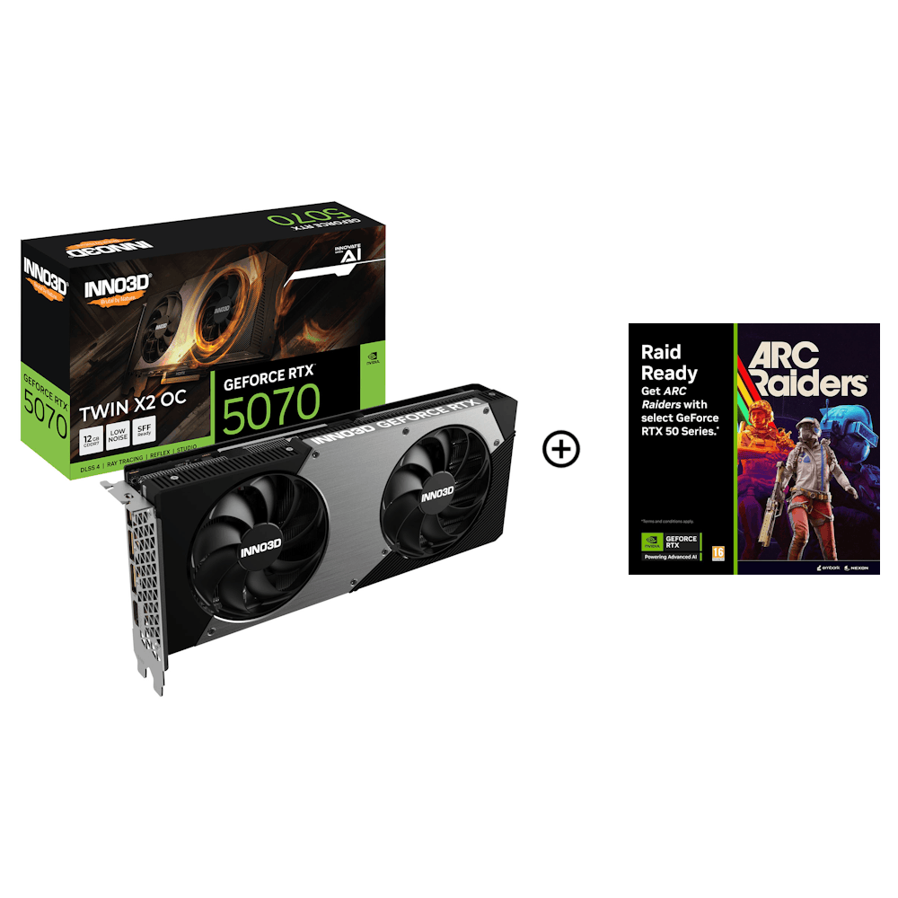 Inno3D GeForce RTX 5070 Twin X2 OC 12GB GDDR7 PCI-Express Graphics Card