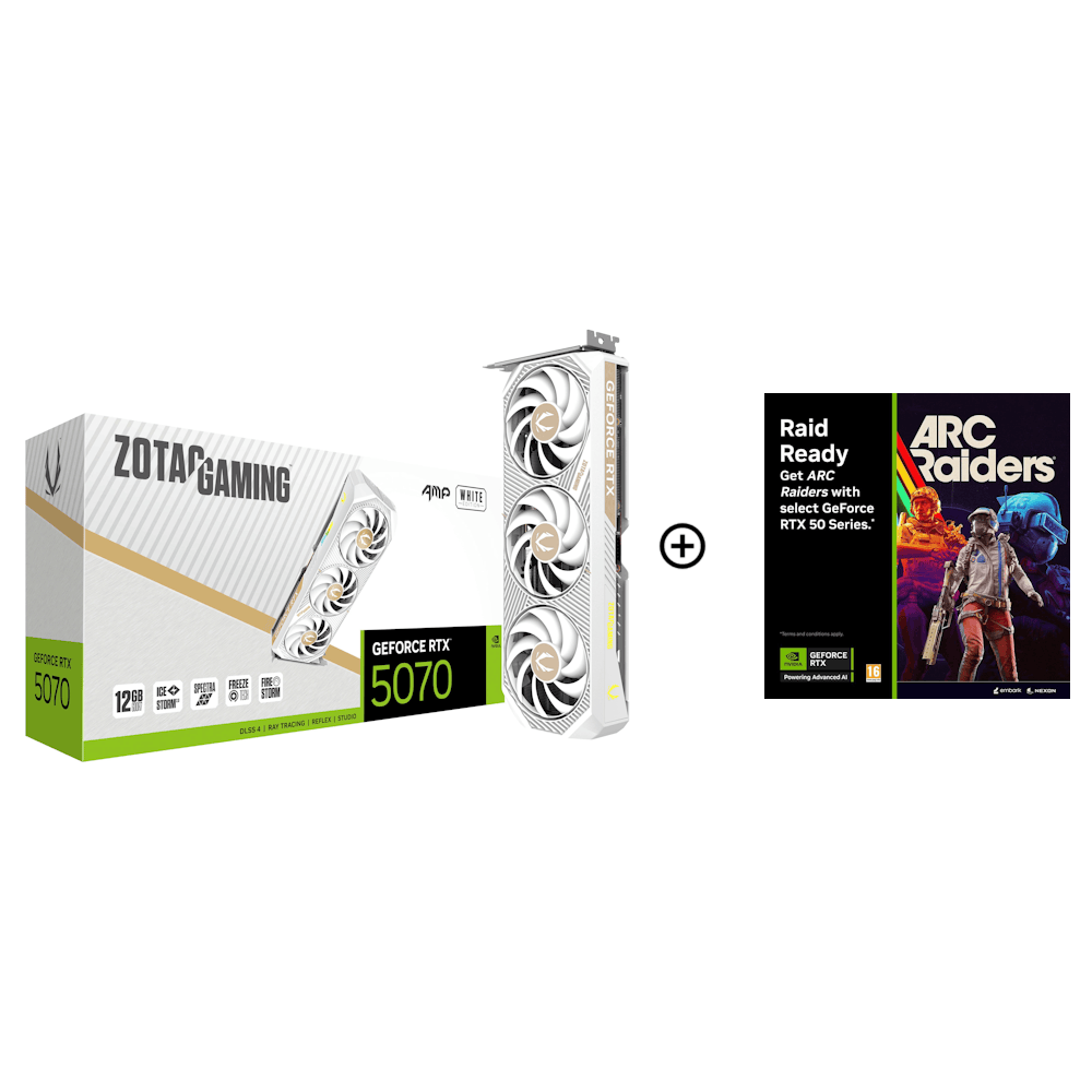 Zotac GeForce RTX 5070 AMP White Edition 12GB GDDR7 PCI-Express Graphics Card