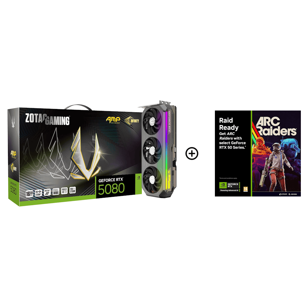 Zotac GeForce RTX 5080 AMP Extreme INFINITY 16GB GDDR7 PCI-Express Graphics Card