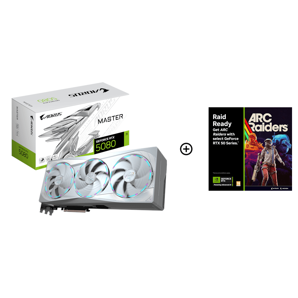 Gigabyte GeForce RTX 5080 Aorus Master Ice 16GB GDDR7 PCI-Express Graphics Card