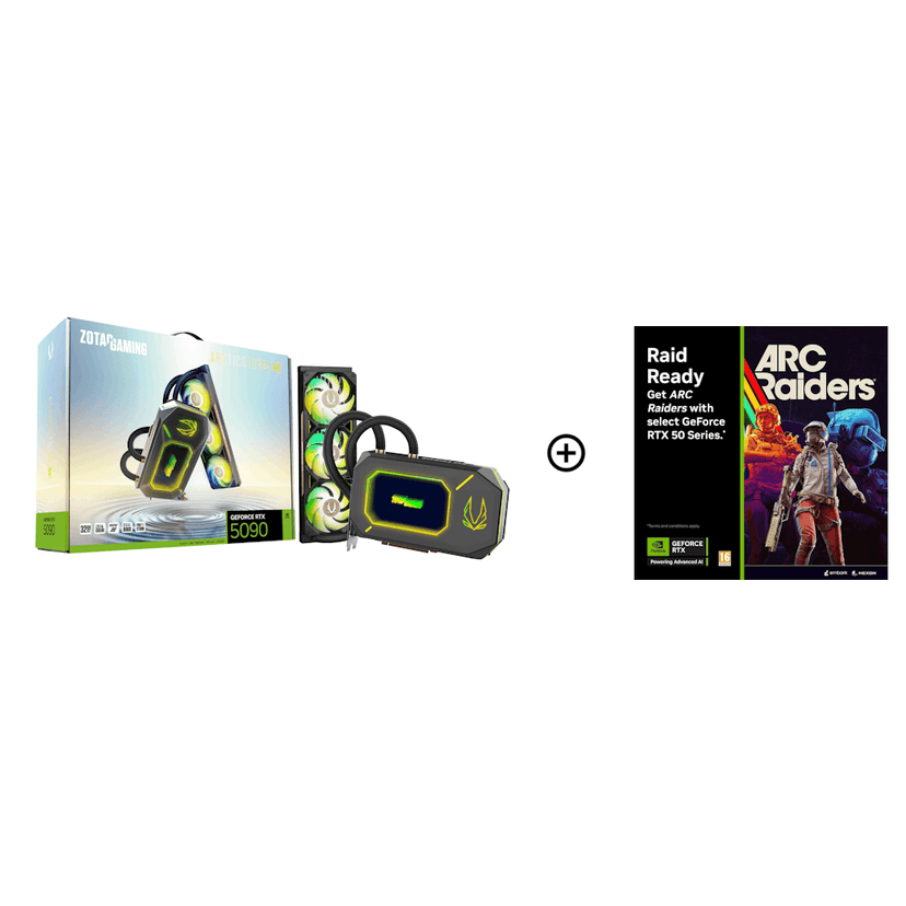 Zotac GeForce RTX 5090 ARCTICSTORM AIO 32GB GDDR7 PCI-Express Graphics Card - NVIDIA RTX 5090 graphics card from Overclockers