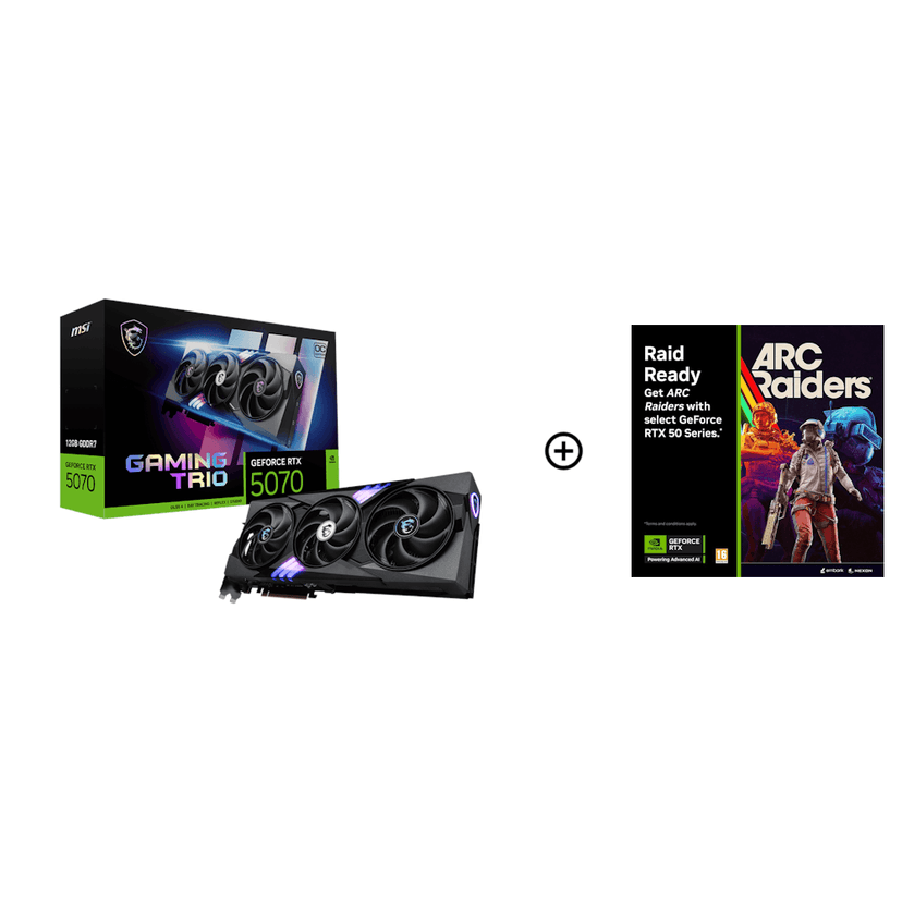 MSI GeForce RTX 5070 Gaming Trio OC 12GB GDDR7 PCI-Express Graphics Card - NVIDIA RTX 5070 graphics card from Overclockers