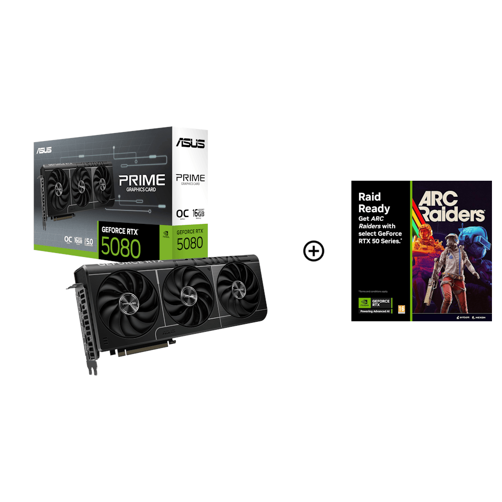 Asus GeForce RTX 5080 Prime OC 16GB GDDR7 PCI-Express Graphics Card