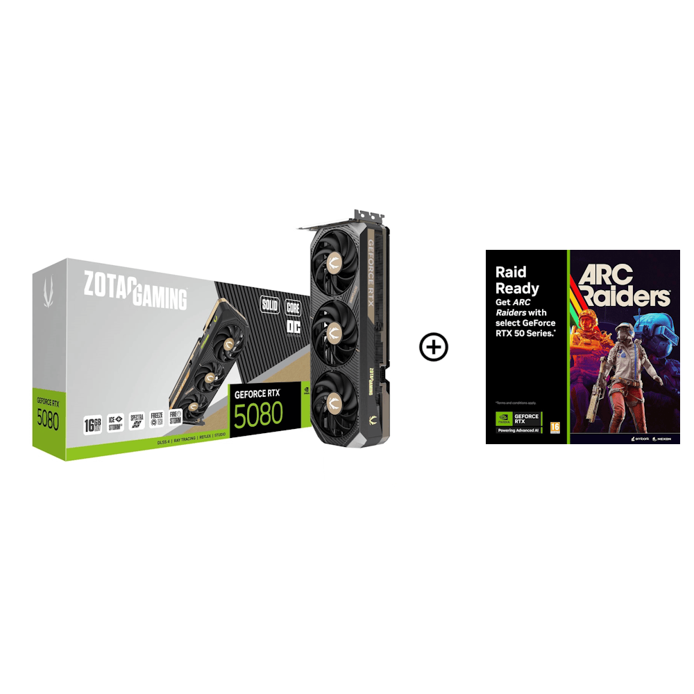 Zotac GeForce RTX 5080 Solid Core OC 16GB GDDR7 PCI-Express Graphics Card