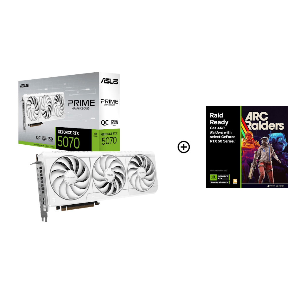 Asus GeForce RTX 5070 Prime OC White 12GB GDDR7 Graphics Card