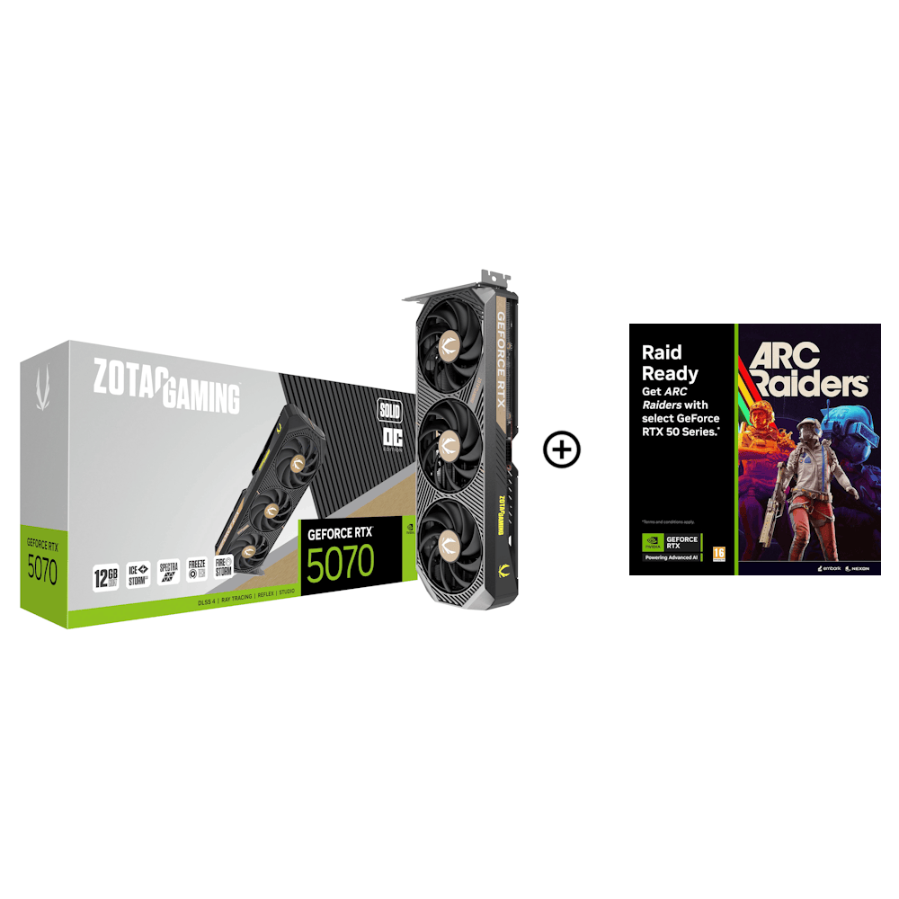 Zotac GeForce RTX 5070 Solid OC 12GB GDDR7 PCI-Express Graphics Card