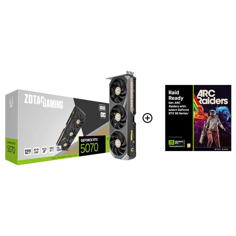 Zotac GeForce RTX 5070 Solid OC 12GB GDDR7 PCI-Express Graphics Card - NVIDIA RTX 5070 graphics card from Overclockers