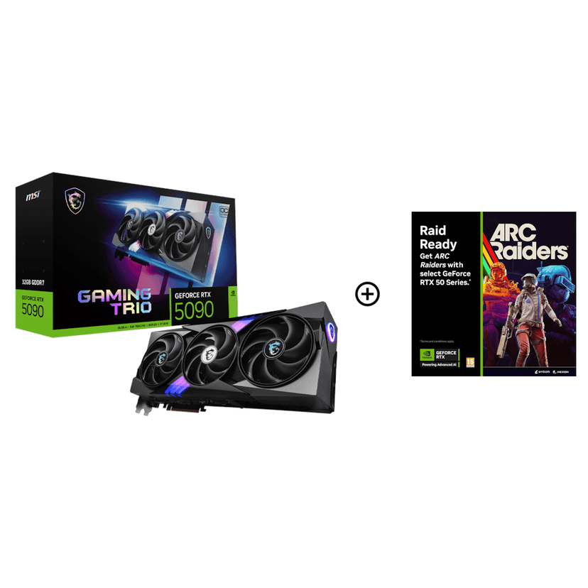 MSI GeForce RTX 5090 Gaming Trio OC 32GB GDDR7 PCI-Express Graphics Card - NVIDIA RTX 5090 graphics card from Overclockers