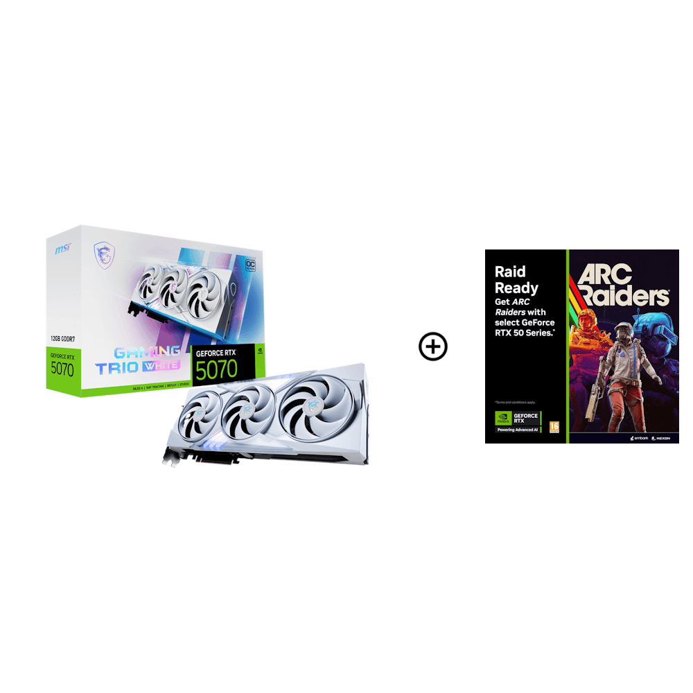 MSI GeForce RTX 5070 Gaming Trio OC White 12GB GDDR7 PCI-Express Graphics Card
