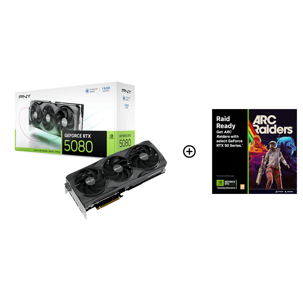 PNY GeForce RTX 5080 Triple Fan 16GB GDDR7 PCI-Express Graphics Card