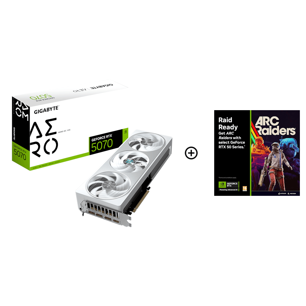 Gigabyte GeForce RTX 5070 Aero OC 12GB GDDR7 PCI-Express Graphics Card