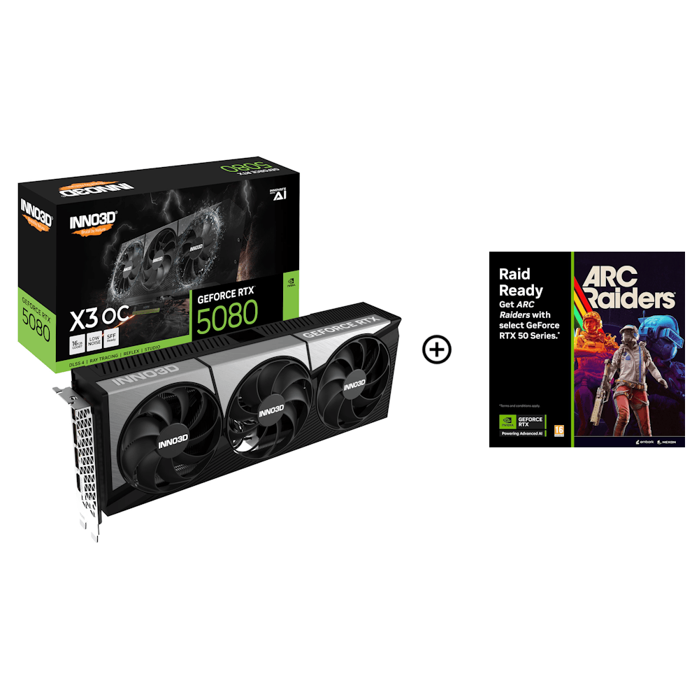 Inno3D GeForce RTX 5080 X3 OC 16GB GDDR7 PCI-Express Graphics Card