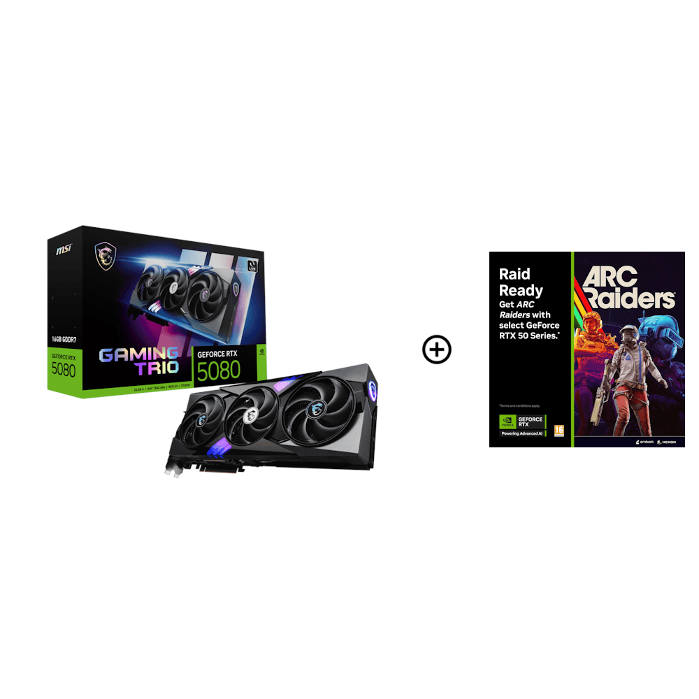 MSI GeForce RTX 5080 Gaming Trio 16GB GDDR7 PCI-Express Graphics Card