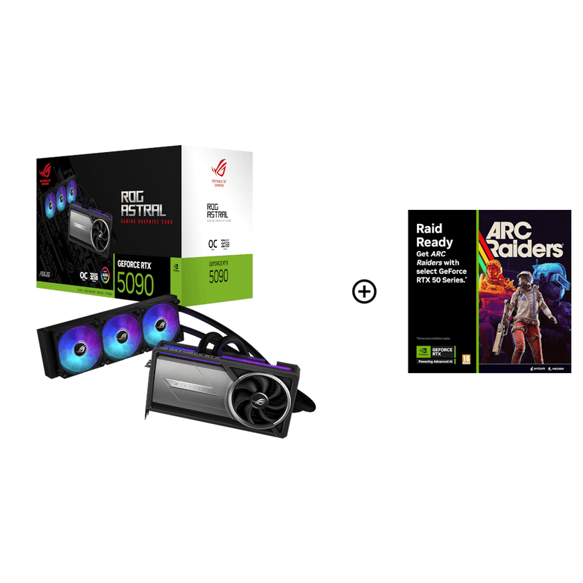Asus GeForce RTX 5090 ROG Astral LC OC 32GB GDDR7 PCI-Express Graphics Card - NVIDIA RTX 5090 graphics card from Overclockers