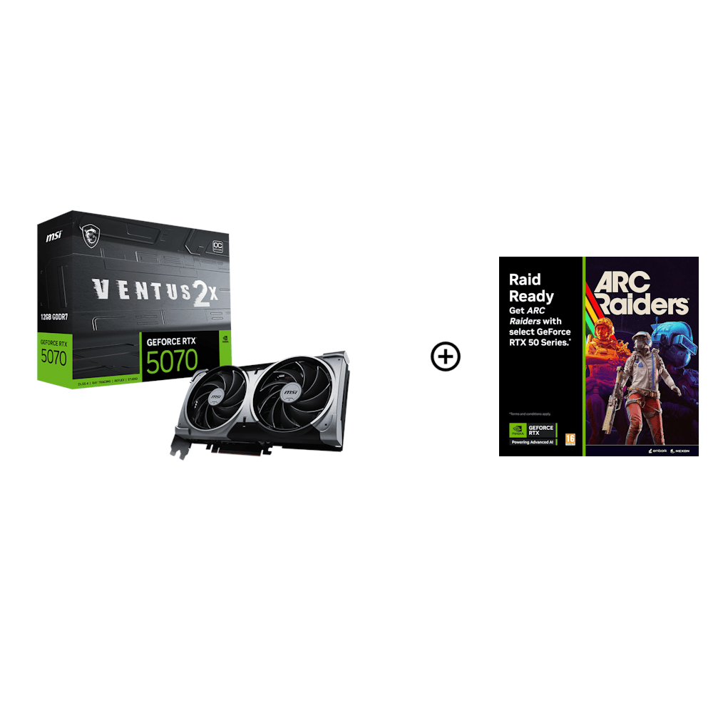 MSI GeForce RTX 5070 Ventus 2X OC 12GB GDDR7 PCI-Express Graphics Card
