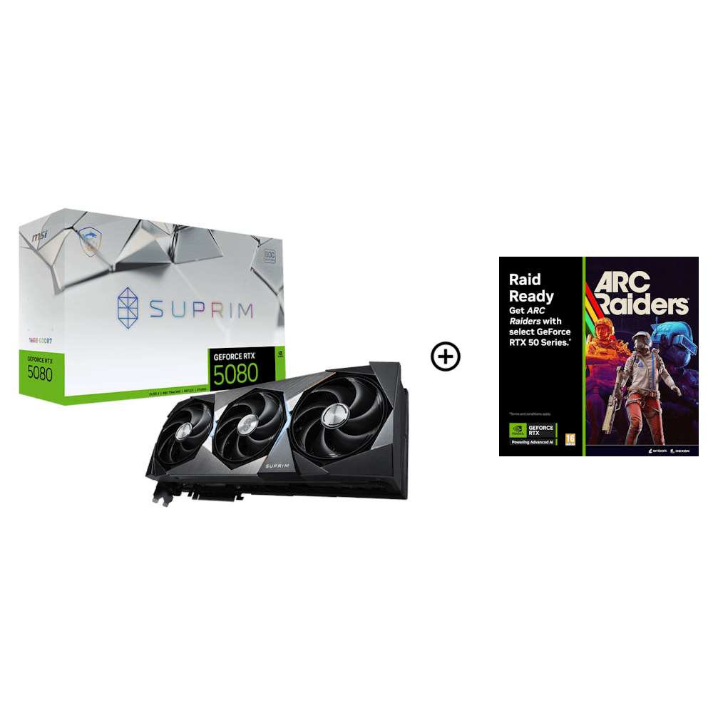 MSI GeForce RTX 5080 Suprim SOC 16GB GDDR7 PCI-Express Graphics Card